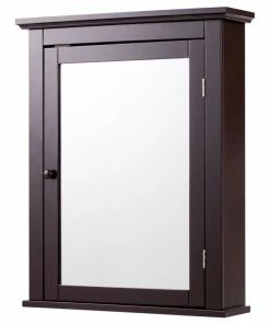 Promo ❤️ Gymax Bathroom Mirror Cabinet Wall Mounted Medicine Storage Adjustable Shelf 🤩