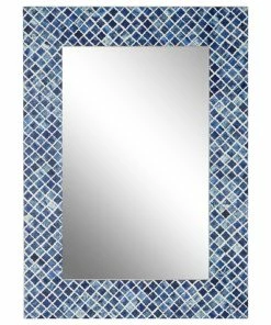Buy 🔥 Brimfield & May Contemporary Blue Wood Wall Mirror 22350 🤩