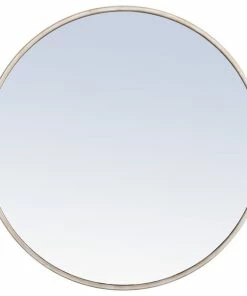 Hot Sale 🌟 Elegant Furniture & Lighting Elegant Decor Eternity 24" Round Metal Frame Mirror In Silver 😉