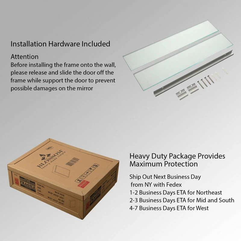 Best reviews of ๐ Blossom Kitchen & Bath Supply Aluminum Bathroom Medicine Cabinet, Recess Or Surface Mount, 16“x20" ๐ - Image 6