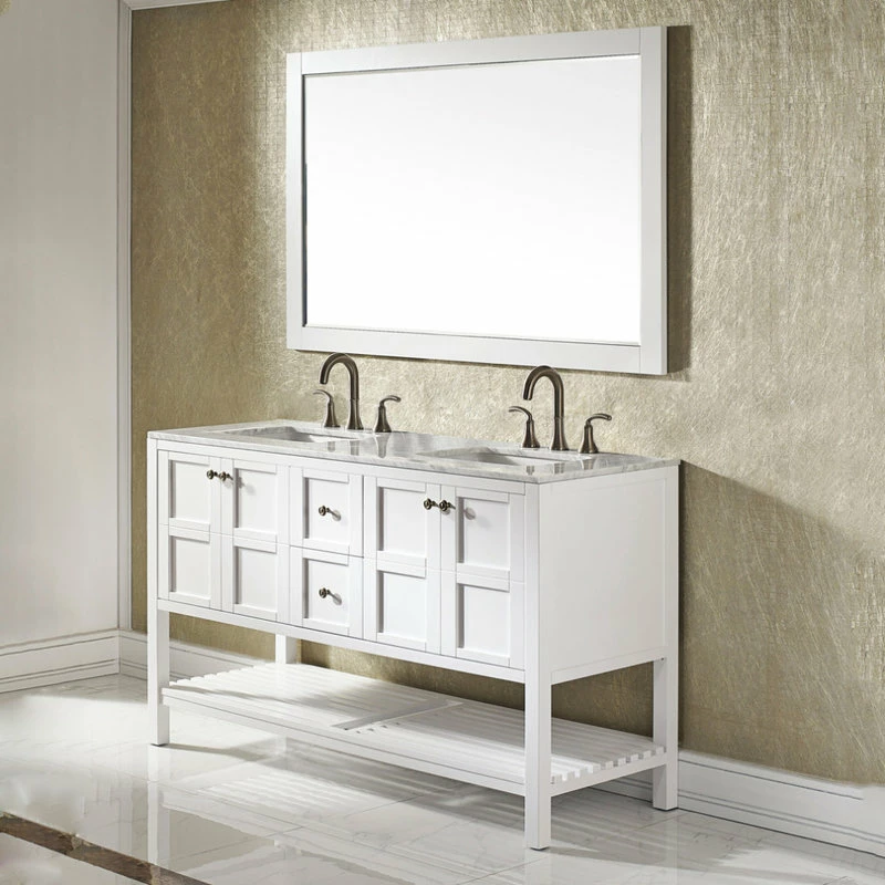 Cheapest โจ Vinnova Florence Rectangular Bathroom/Vanity Framed Wall Mirror, White, 60" ๐ - Image 5