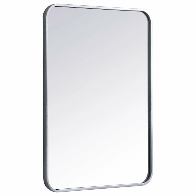 Budget ๐ Elegant Furniture & Lighting Ellis Soft Corner Metal Rectangular Mirror, 22"x30", Silver ๐ - Image 5