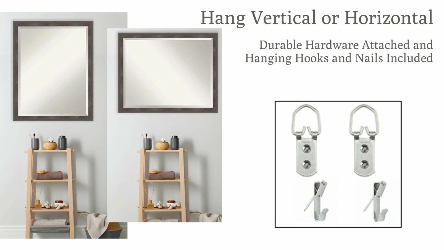 Brand new ๐ Amanti Art Wall Mirror Bathroom Vanity Mirror Brushed Nickel, Outer Size 20x24 ๐ฏ - Image 2