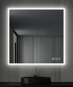 Best Sale 🌟 Blossom Kitchen & Bath Supply Fogless, Dimmable, Color Temperature Adjustable LED Mirror, 36x36 👍