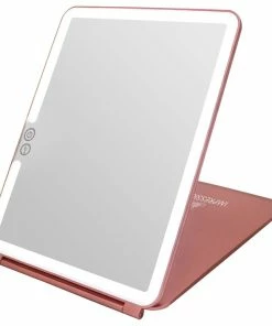 Top 10 🤩 Impressions Vanity Company Touch Pad 2.0 Rechargeable LED Makeup Mirror With Flip Cover, Rose Gold 😍