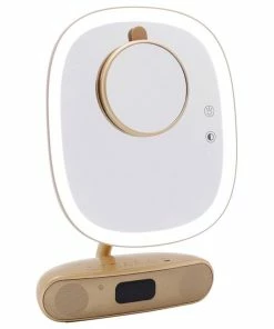 Cheapest 😉 Impressions Vanity Company Melody Square Duotone Makeup Mirror With Bluetooth Speakers, Champagne Gold 🔥