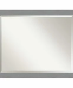 Best reviews of 🧨 Amanti Art Wall Mirror Bathroom Vanity Mirror Brushed Nickel, Outer Size 32x26 💯