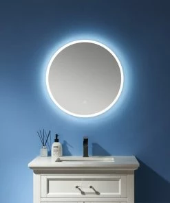 Wholesale ✨ Vinnova Modern & Contemporary Frameless Lighted Round Bathroom Mirror, 24 Inch ⌛