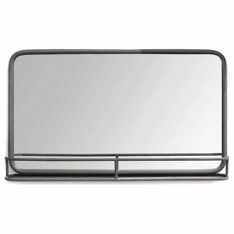 Outlet ๐ Stratton Home Decor Stratton Home Industrial Wood And Mdf Mirror With Gunmetal Finish S13561 โจ