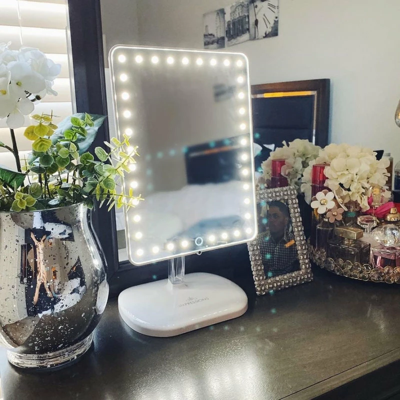 Buy ๐ Impressions Vanity Company Touch Pro LED Makeup Mirror With Bluetooth Speaker And USB, White ๐ - Image 11