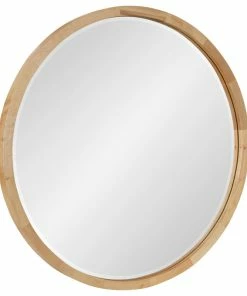 Best deal 🛒 Uniek McLean Round Wood Framed Wall Mirror, Natural 24 Diameter 🌟