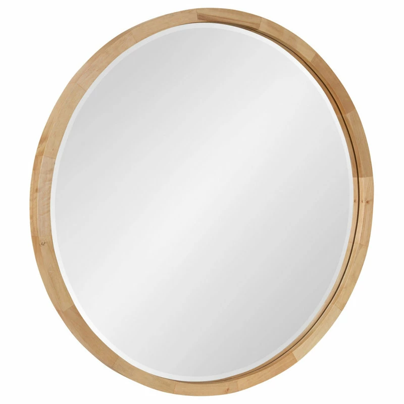 Best deal ๐ Uniek McLean Round Wood Framed Wall Mirror, Natural 24 Diameter ๐