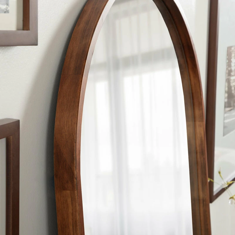 New ⭐ Uniek Valenti Framed Arch Mirror, Walnut Brown, 24x32 ⭐ - Image 9