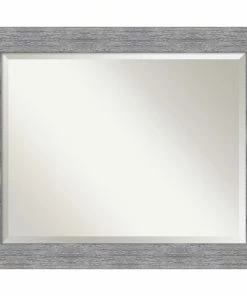 Best Sale ❤️ Amanti Art Bark Rustic Grey Bathroom Vanity Wall Mirror, 33x27 ✔️