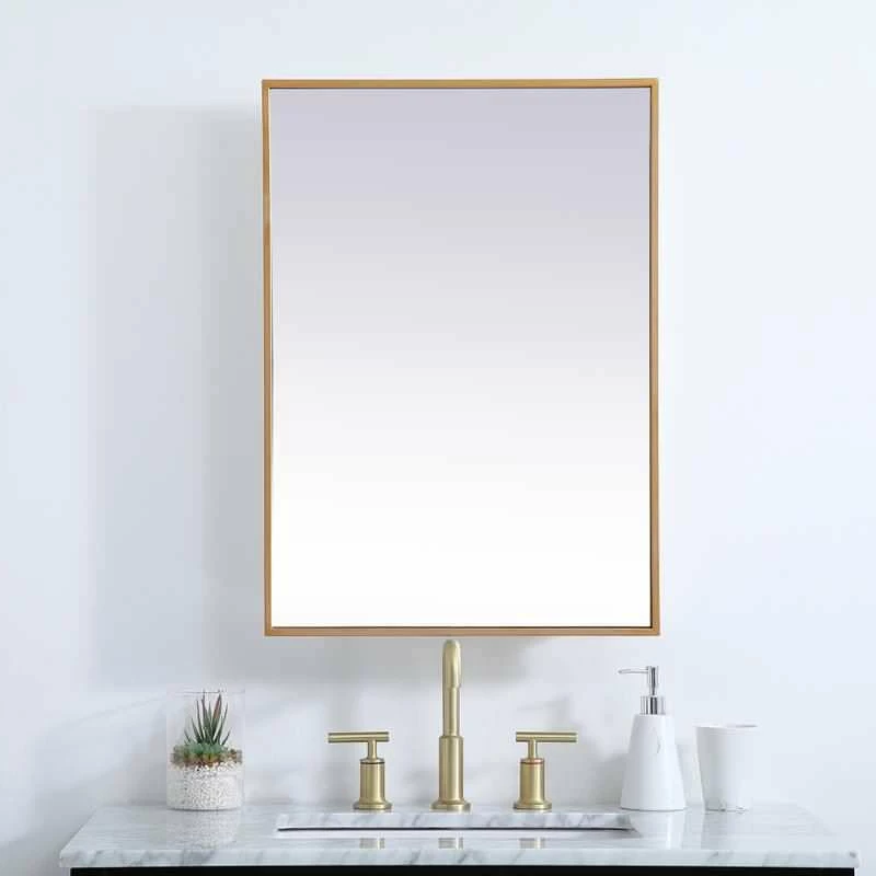Flash Sale 🎉 Elegant Furniture & Lighting Metal Mirror Medicine Cabinet 20"x28", Brass Finish 😉 - Image 2