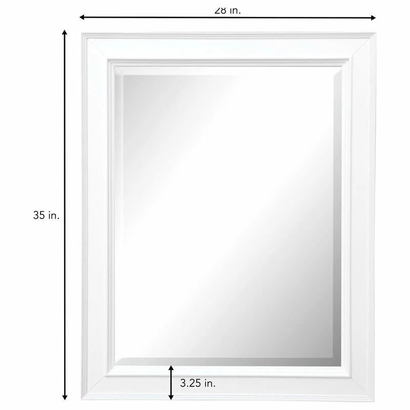 Discount ๐คฉ Kitchen Bath Collection Napa 28" Wall Mirror, White, White ๐ - Image 4