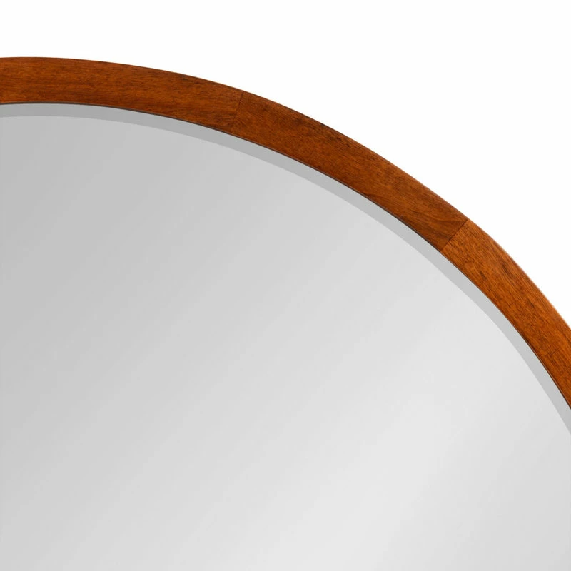 Cheapest ๐ฏ Uniek McLean Round Wood Framed Wall Mirror, Walnut Brown 24 Diameter ๐ - Image 3