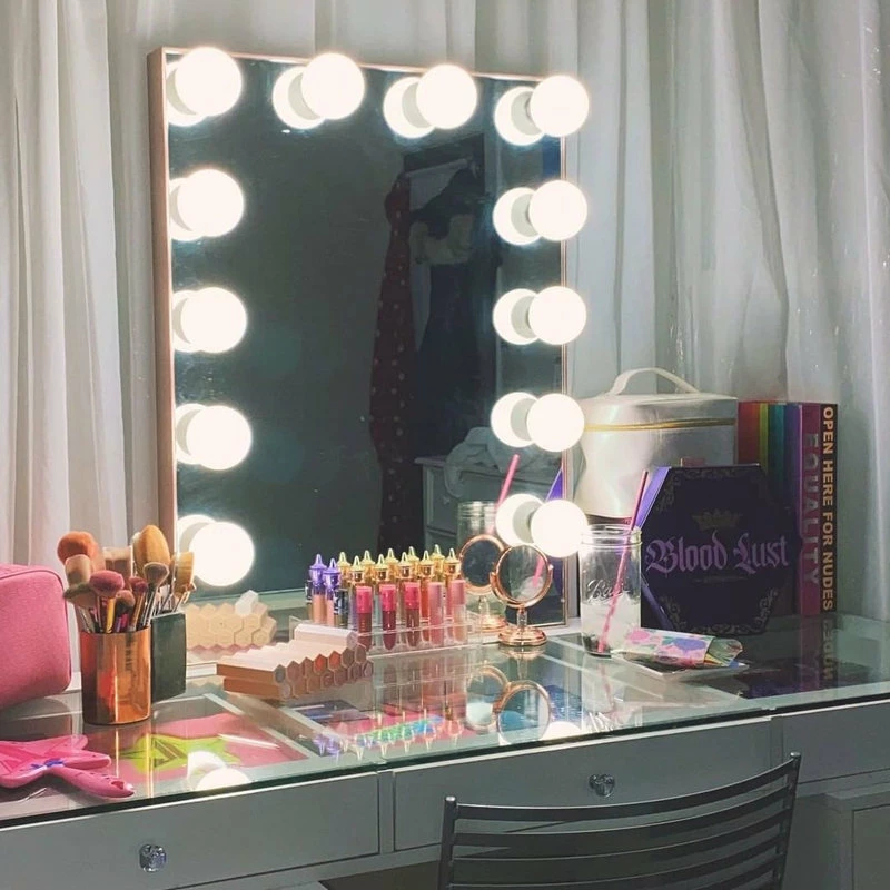Buy 👍 Impressions Vanity Company Hollywood Glow XL Vanity Mirror, Rose Gold, Frosted Led Globe Bulbs 🎉 - Image 3