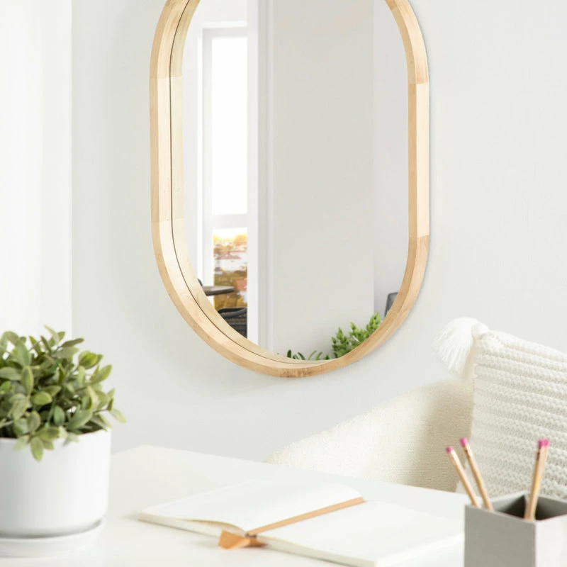 Deals ๐ Uniek Hutton Wood Framed Capsule Mirror, Natural 24x36 โค๏ธ - Image 6