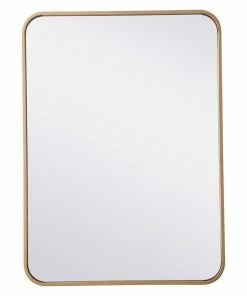 Best reviews of 🎉 Elegant Furniture & Lighting Ellis Soft Corner Metal Rectangular Mirror, 22"x30", Brass 🎁