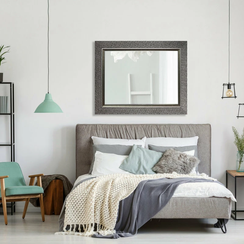 Discount ๐ Mirrorize Canada 27"x35" Large Wall Mirror Silver Mosaic Bathroom Vanity Bedroom Entryway ๐ - Image 4