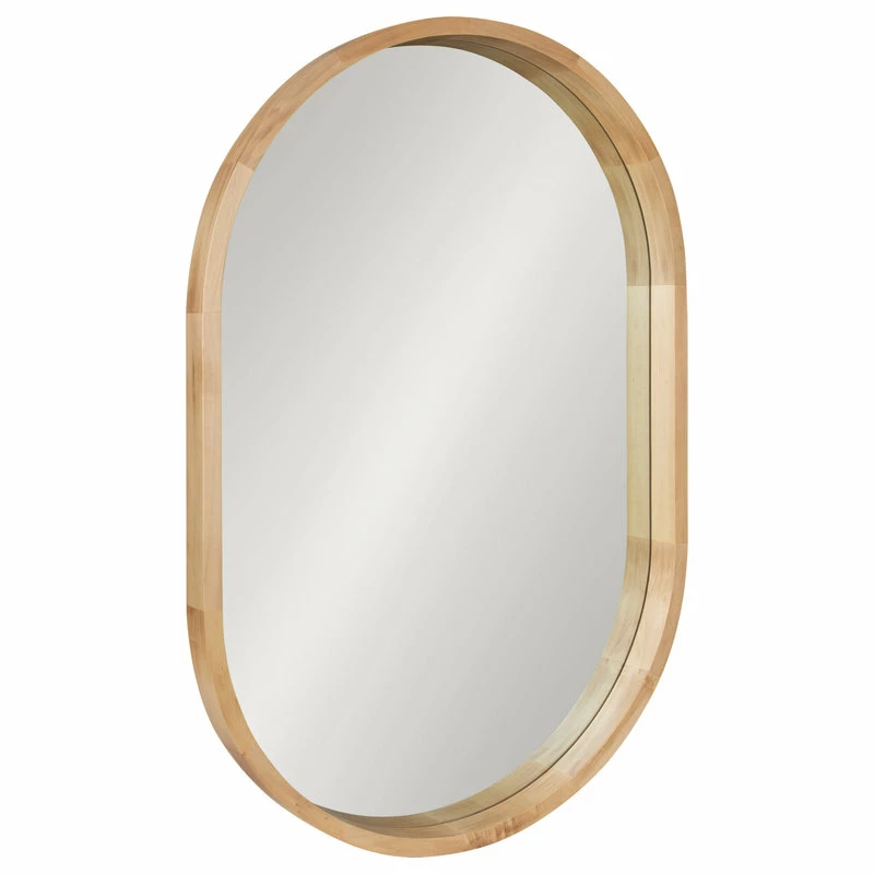 Deals ๐ Uniek Hutton Wood Framed Capsule Mirror, Natural 24x36 โค๏ธ