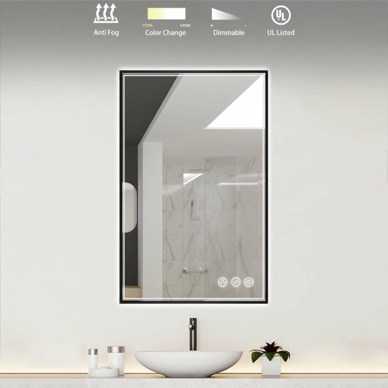 Wholesale โ๏ธ Blossom Kitchen & Bath Supply Fogless, Dimmable, Color Temperature Adjustable LED Mirror, Matte Black, 24x36 ๐งจ - Image 7