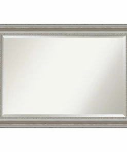 Best Sale 🔔 Amanti Art Wall Mirror Bathroom Vanity Mirror Parlor Silver, Outer Size 42x30 🧨