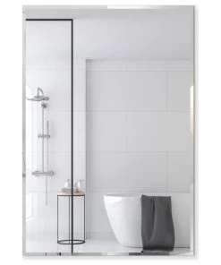Wholesale 🧨 Fab Glass And Mirror Rectangle Frameless Wall Mirror For Bathroom, Gym Yoga, Dance And Saloon, 30"x40 🎁