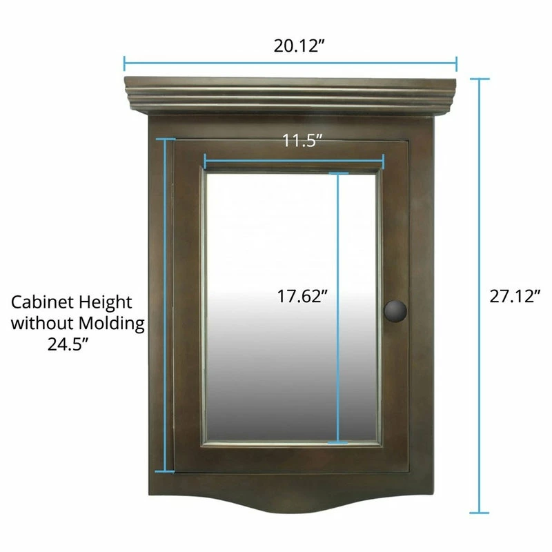 Best Pirce ๐ Renovators Supply Manufacturing Wall Mount Bathroom Corner Medicine Cabinet Storage Dark Oak With Mirror โค๏ธ - Image 5