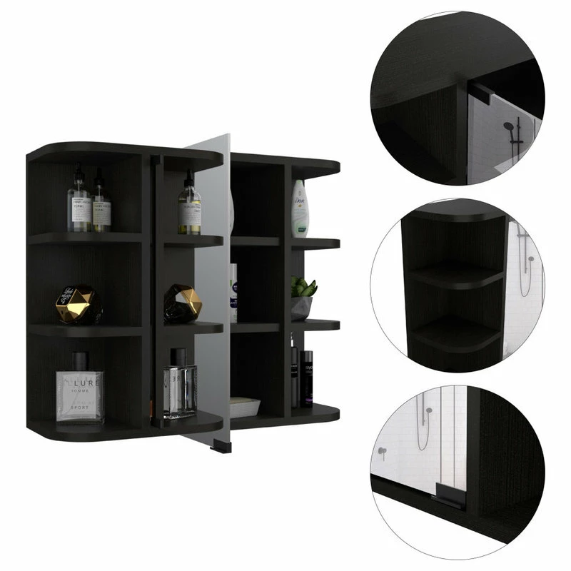 Best reviews of ๐ฅ FM FURNITURE Valdez Medicine Cabinet, Black ๐ - Image 6