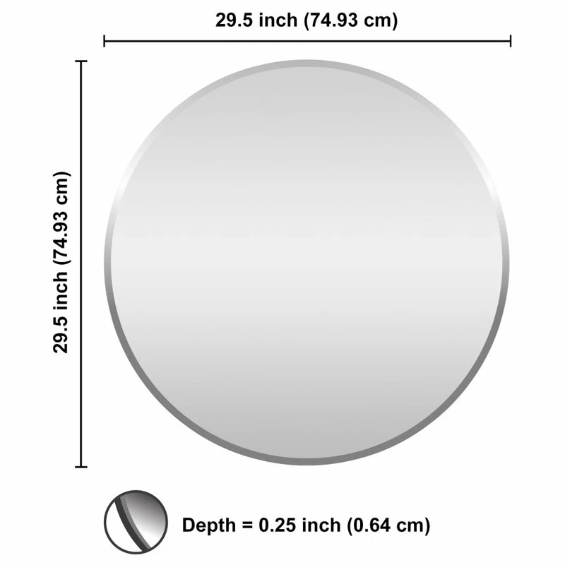 Outlet ✨ Madeleine Home Inc. Harrison Frameless Bevelled Mirror, 30" ❤️ - Image 6