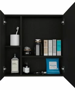 Promo ❤️ FM FURNITURE Kenya Medicine Cabinet, Black 🌟