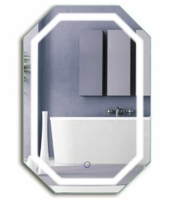 Outlet ✨ Krugg Reflections LED Lighted Octagon Wall Mount Bathroom Mirror With Defogger, 20"x30" 🌟