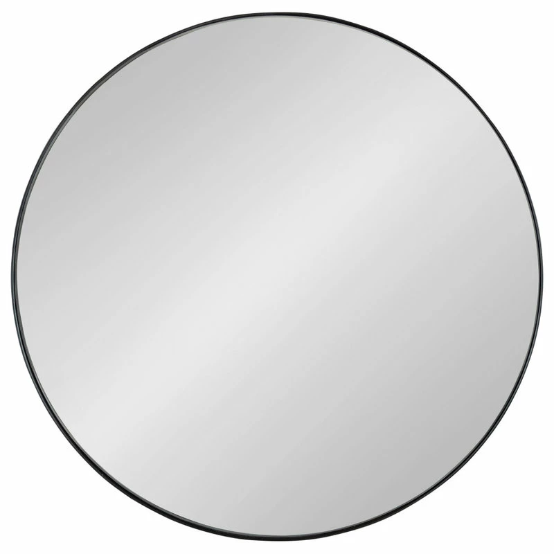 Deals 😀 Uniek Rollo Round Framed Wall Mirror, Black, 28 Diameter 🔥 - Image 2