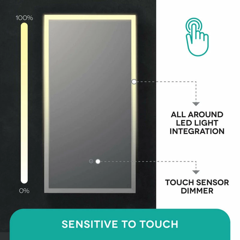 Best Sale ๐ Fine Fixtures LED Recessed/Surface Mount Medicine Cabinet, Aluminum, 24"x36", Left Hand Door ๐ฅฐ - Image 5