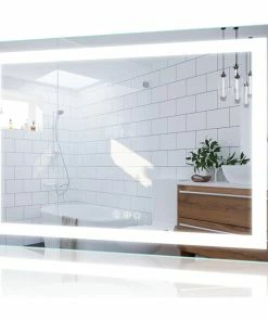 Deals 🌟 Kiva Rhyme Vanity LED Lighted Backlit Wall Mounted Bathroom Mirror, 48x36", 3 Buttons 😉