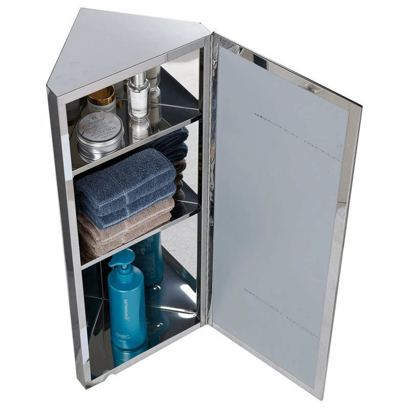 Best Sale ๐งจ Renovators Supply Manufacturing Corner Wall Mount Medicine Cabinet Stainless Steel Bathroom Cabinet With Mirror ๐ - Image 4