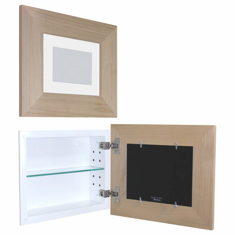 Hot Sale ๐ Fox Hollow Furnishings Landscape Recessed Concealed Medicine Cabinet, 14"x11", Unfinished Flat ๐