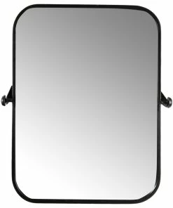 Discount 🛒 CREATIVE CO-OP Metal Framed Pivoting Wall Mirror, Black ⌛