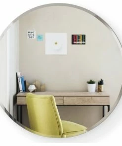 Discount โ Fab Glass And Mirror Round Beveled Polished Frameless Wall Mirror With Hooks, 24" ๐ฅฐ