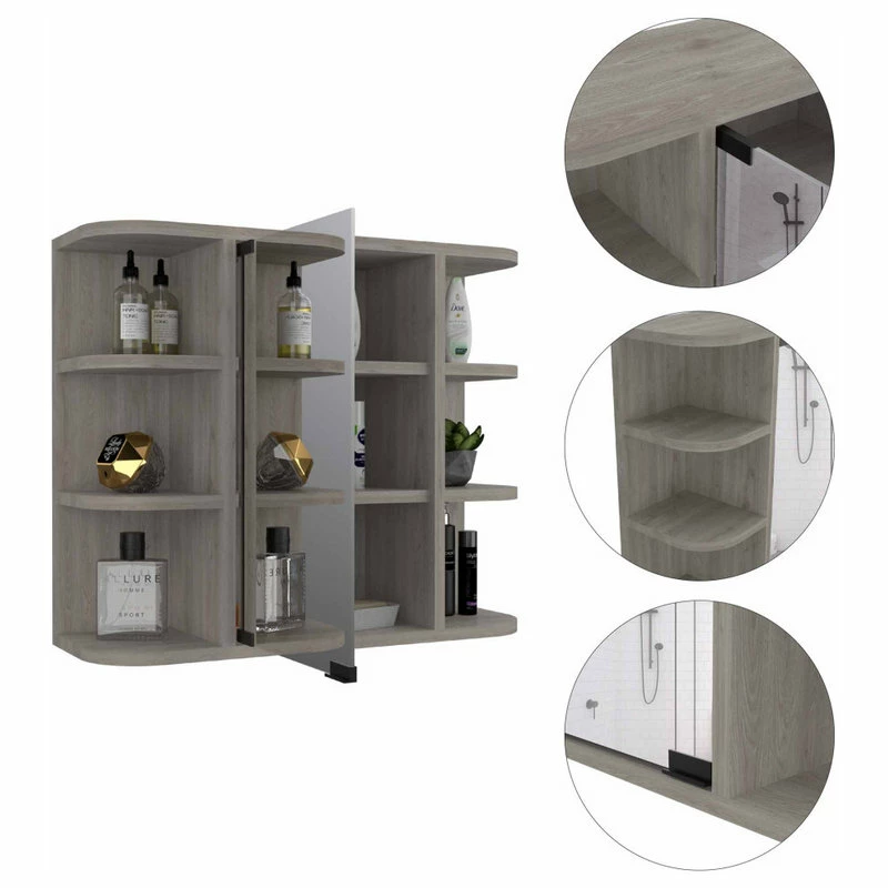 Budget ๐งจ FM FURNITURE Valdez Medicine Cabinet, Light Gray ๐ - Image 6
