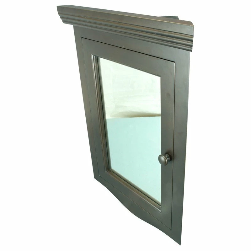 Best Pirce ๐ Renovators Supply Manufacturing Wall Mount Bathroom Corner Medicine Cabinet Storage Dark Oak With Mirror โค๏ธ - Image 4