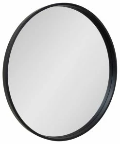 Top 10 ๐ฏ Uniek Travis Round Wood Accent Wall Mirror, Black 31.5 Diameter โ