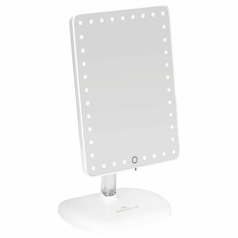 Buy ๐ Impressions Vanity Company Touch Pro LED Makeup Mirror With Bluetooth Speaker And USB, White ๐