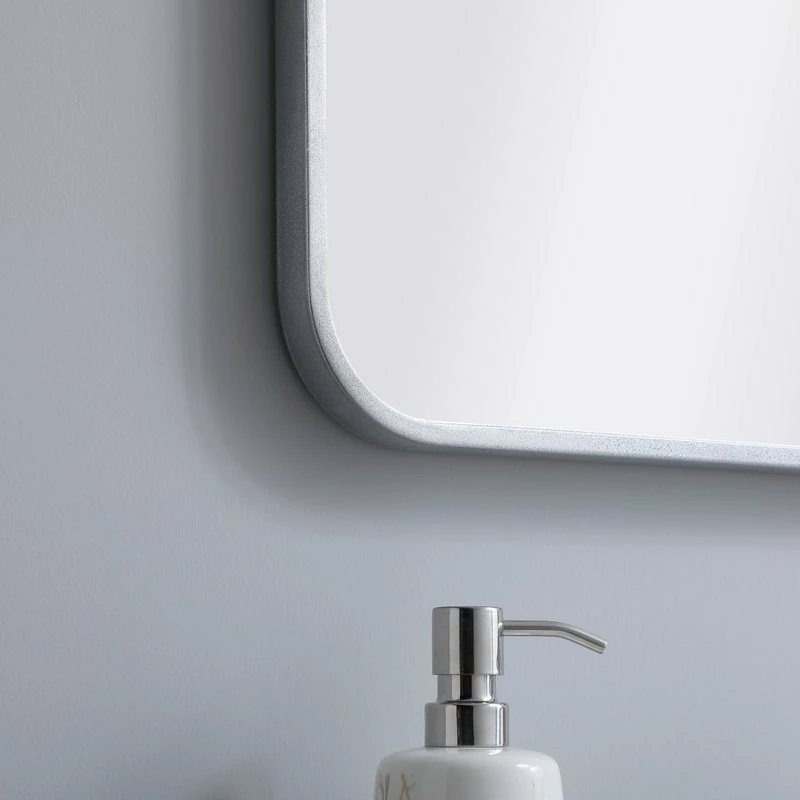 Budget ๐ Elegant Furniture & Lighting Ellis Soft Corner Metal Rectangular Mirror, 22"x30", Silver ๐ - Image 4