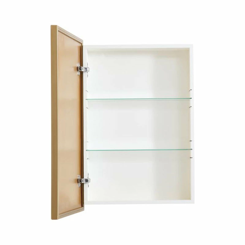 Flash Sale 🎉 Elegant Furniture & Lighting Metal Mirror Medicine Cabinet 20"x28", Brass Finish 😉 - Image 7