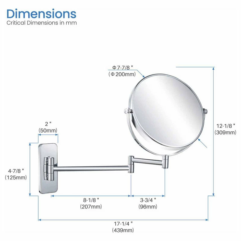 Top 10 ๐งจ Kibi USA Circular Magnifying Makeup/shaving Mirror, Chrome โ - Image 10