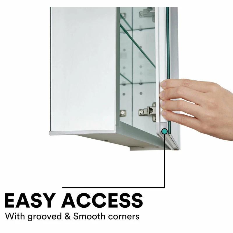 Cheap ๐ Fine Fixtures Bathroom Medicine Cabinet, Aluminum, Recessed/Surface Mount, 15"x40" โจ - Image 5