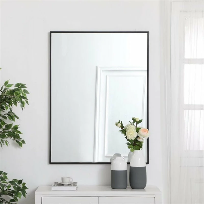 Buy ๐ Elegant Furniture & Lighting Elegant Decor Eternity 40" X 30" Contemporary Metal Frame Mirror In Black ๐ฅฐ - Image 2